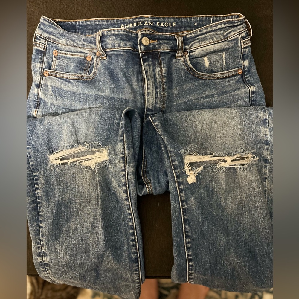 American Eagle Distressed Straight Jeans